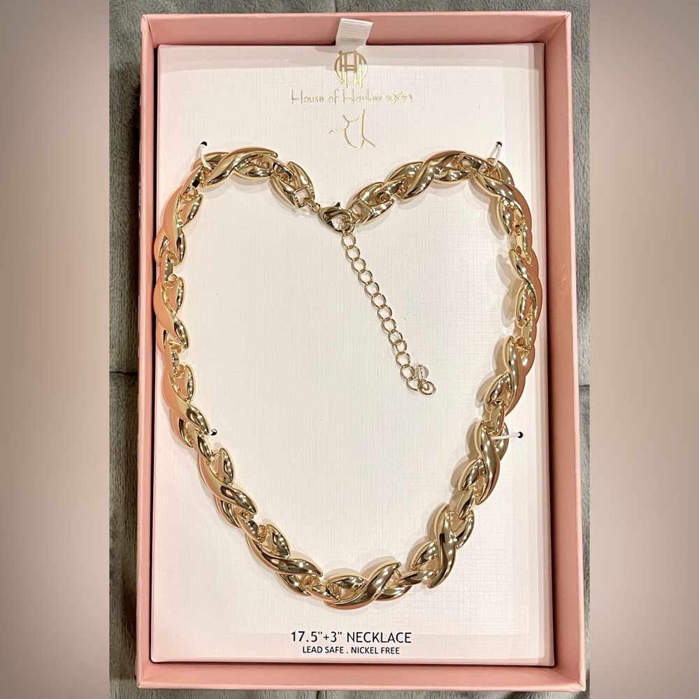 House Of Harlow 1960 Gold tone necklace.